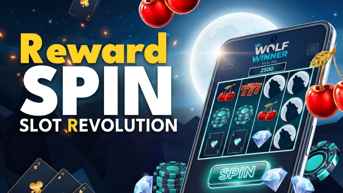 Wolf Winner Reward Spin bonus promo with slot revolution graphic